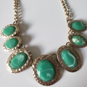Green Marbled Statement Necklace
